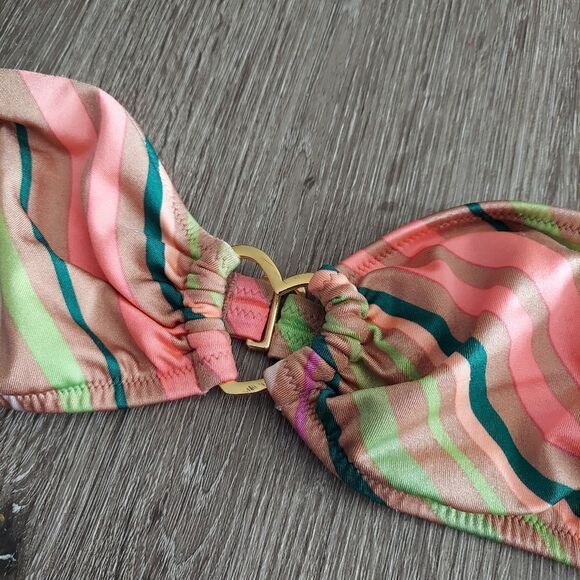 Victoria's Secret Stripe Multi Color Bikini Top Size Medium - Picture 6 of 6
